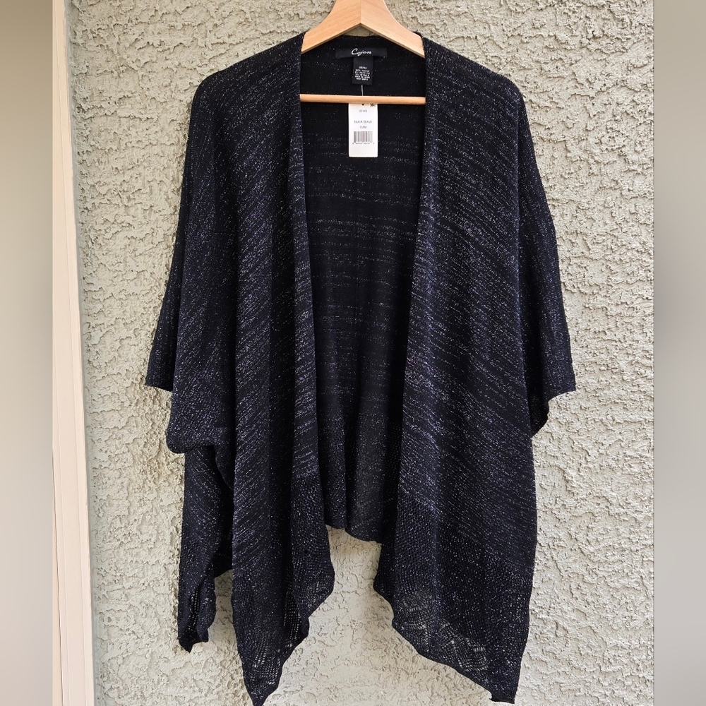 Cejon Black Silver Sparkle Cardigan Short Sleeve NEW